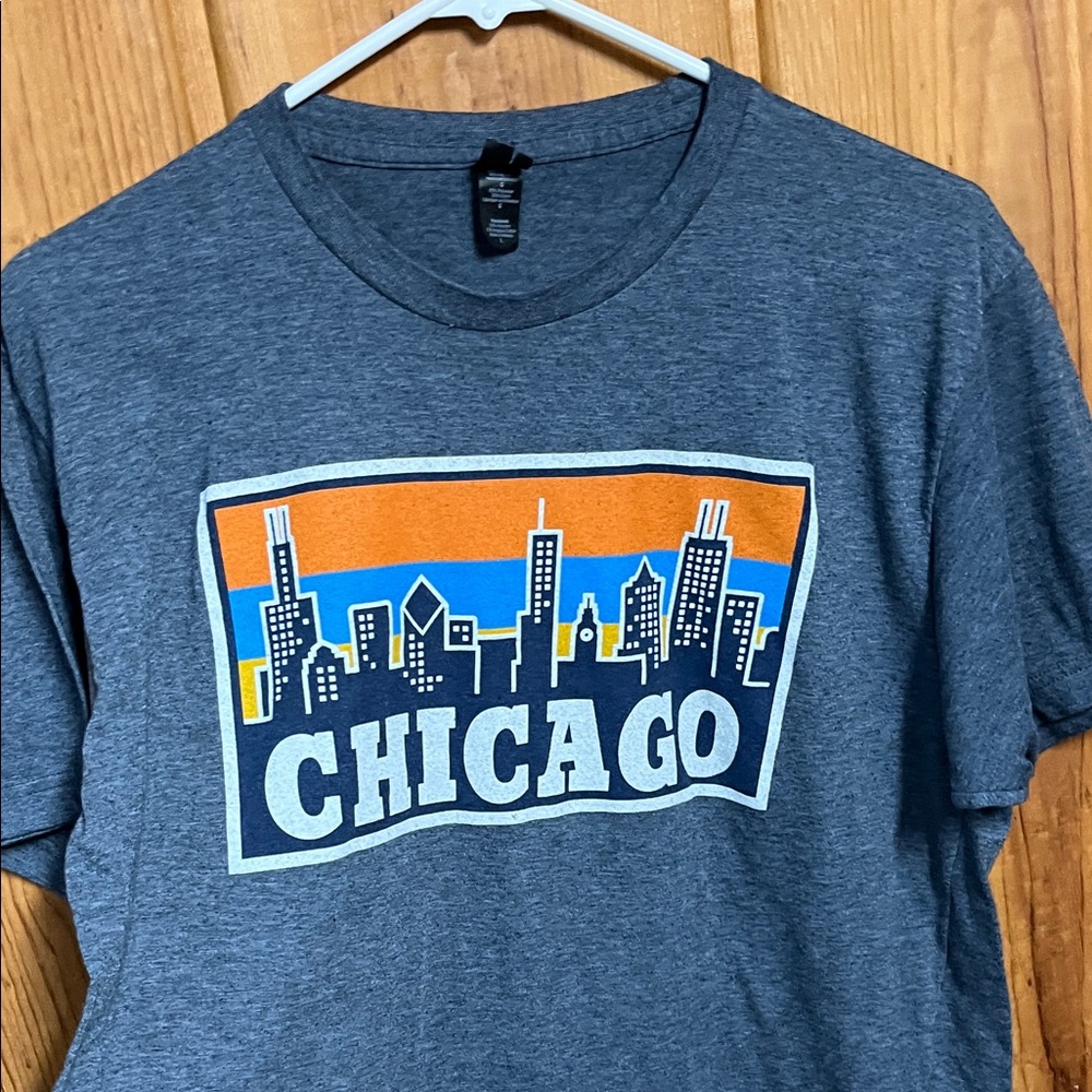 Tultex Blue Chicago Skyline Tee